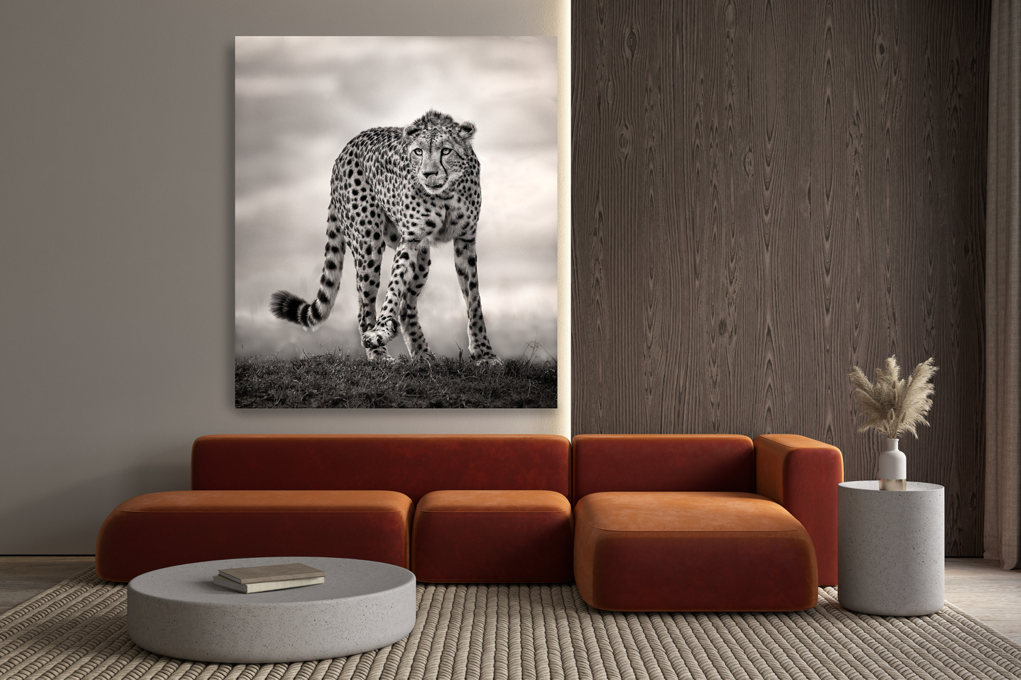 Lone Cheetah Black And White